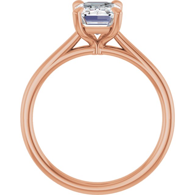 KORA Solitaire Emerald Engagement Ring - 18K Rose Gold - View 2