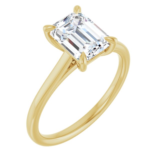 KORA Solitaire Emerald Engagement Ring - 18K Yellow Gold - View 1
