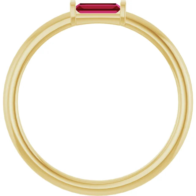 10K White 1/10 CTW Lab-Grown Diamond Stackable Ring