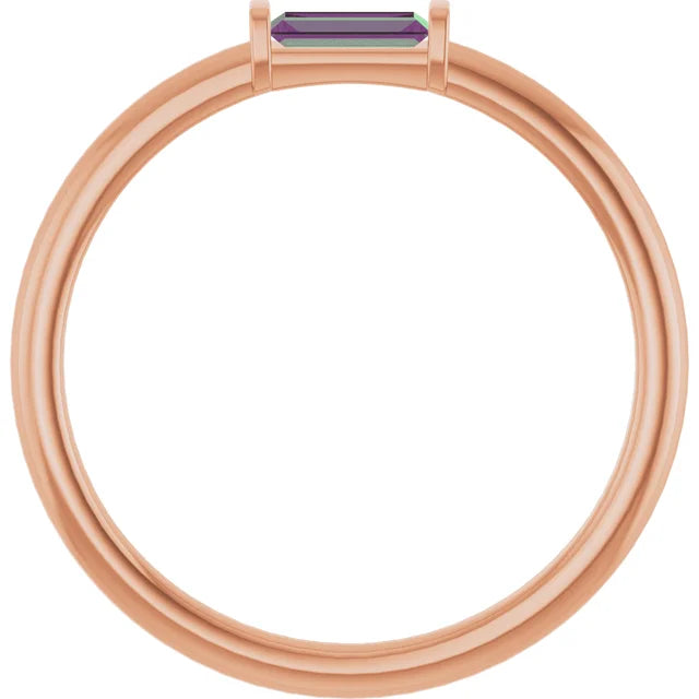 10K White 1/10 CTW Lab-Grown Diamond Stackable Ring