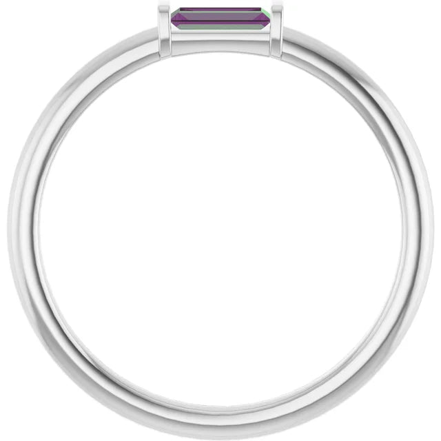 10K White 1/10 CTW Lab-Grown Diamond Stackable Ring