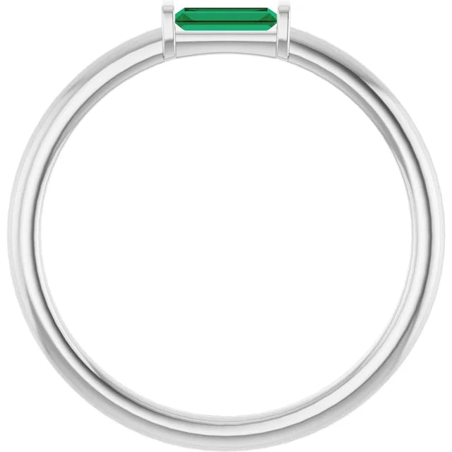 10K White 1/10 CTW Lab-Grown Diamond Stackable Ring