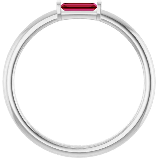 10K White 1/10 CTW Lab-Grown Diamond Stackable Ring