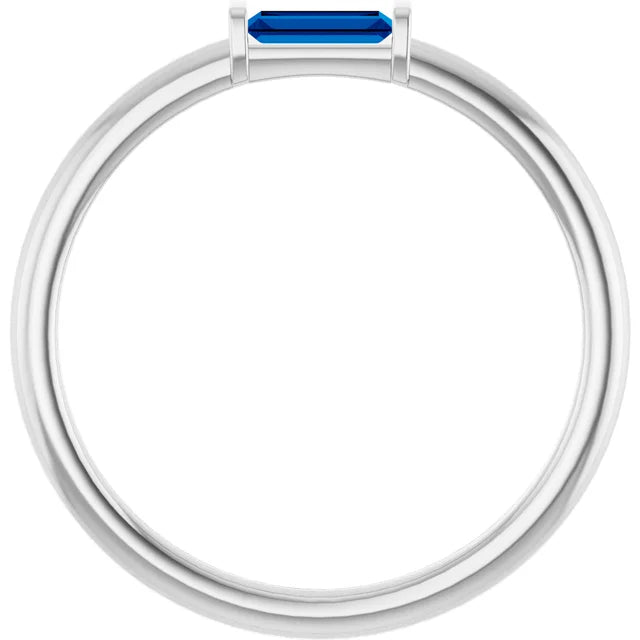 10K White 1/10 CTW Lab-Grown Diamond Stackable Ring
