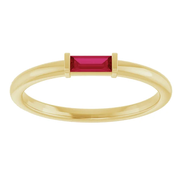 10K White 1/10 CTW Lab-Grown Diamond Stackable Ring