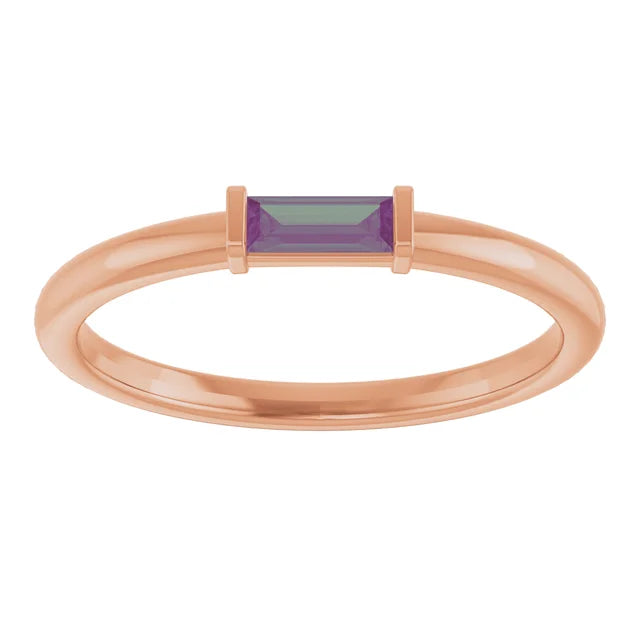 10K White 1/10 CTW Lab-Grown Diamond Stackable Ring