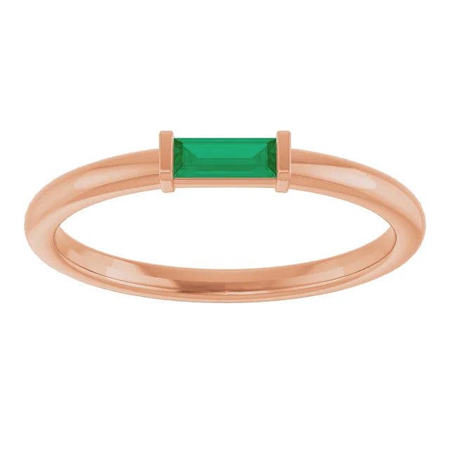 10K White 1/10 CTW Lab-Grown Diamond Stackable Ring