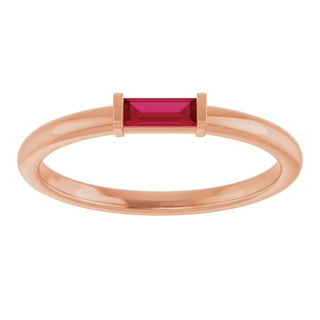 10K White 1/10 CTW Lab-Grown Diamond Stackable Ring