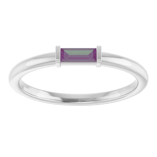10K White 1/10 CTW Lab-Grown Diamond Stackable Ring