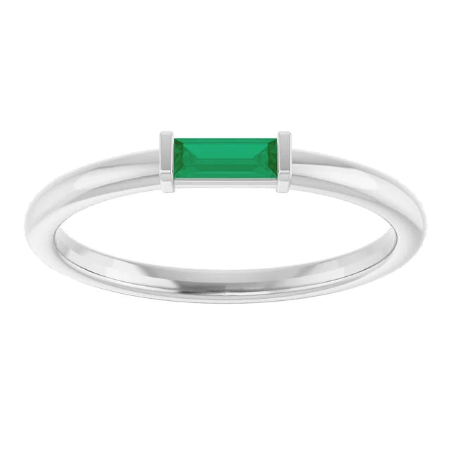 10K White 1/10 CTW Lab-Grown Diamond Stackable Ring