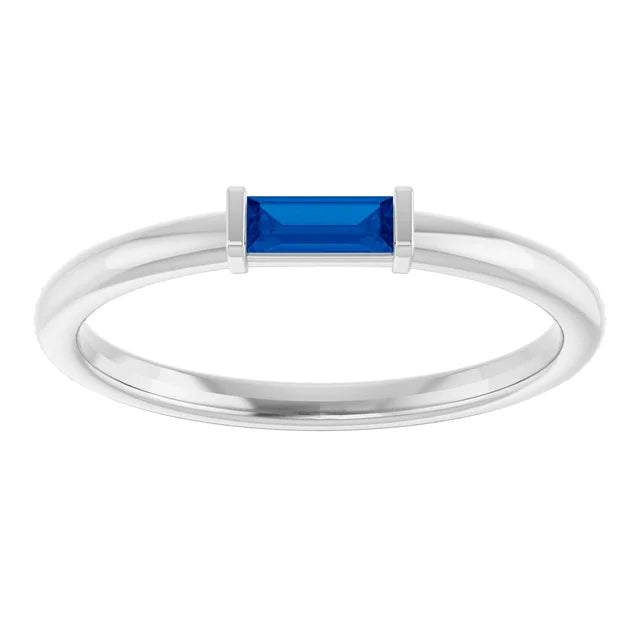 10K White 1/10 CTW Lab-Grown Diamond Stackable Ring