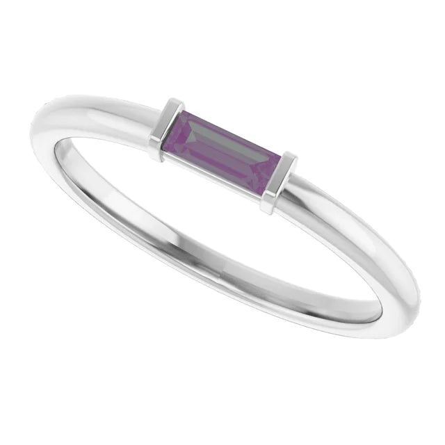 10K White 1/10 CTW Lab-Grown Diamond Stackable Ring