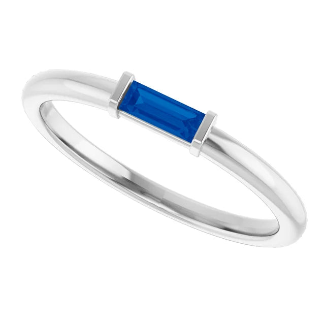 10K White 1/10 CTW Lab-Grown Diamond Stackable Ring