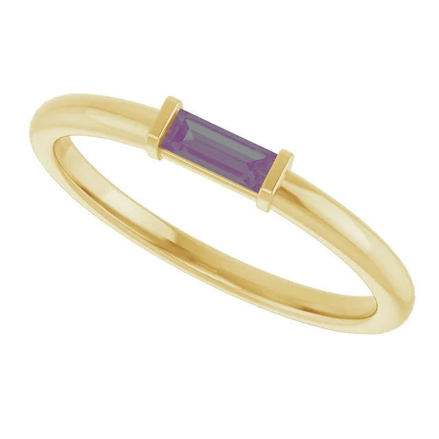 10K White 1/10 CTW Lab-Grown Diamond Stackable Ring