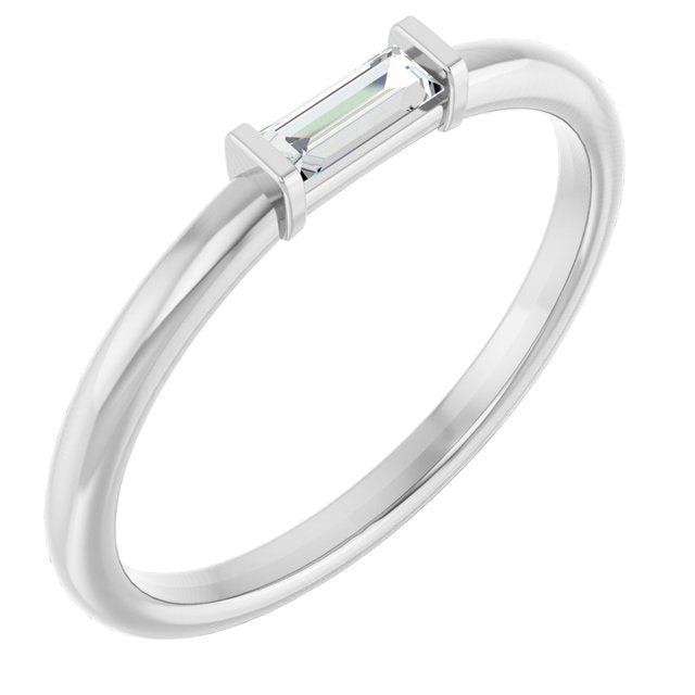 10K White Gold Lab-Grown Diamond 4 X 2 mm 10K White 1/10 CTW Lab-Grown Diamond Stackable Ring Jewelry
