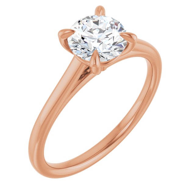 KORA Solitaire Round Engagement Ring - 18K Rose Gold - View 1