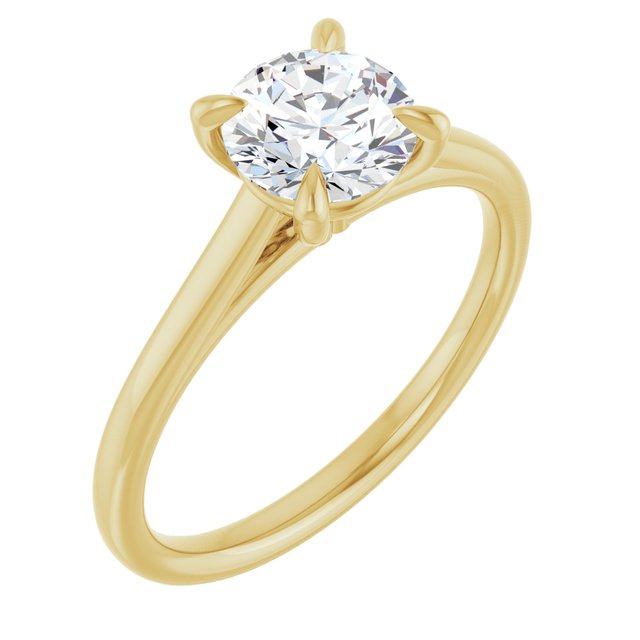 KORA Solitaire Round Engagement Ring - 18K Yellow Gold - View 1