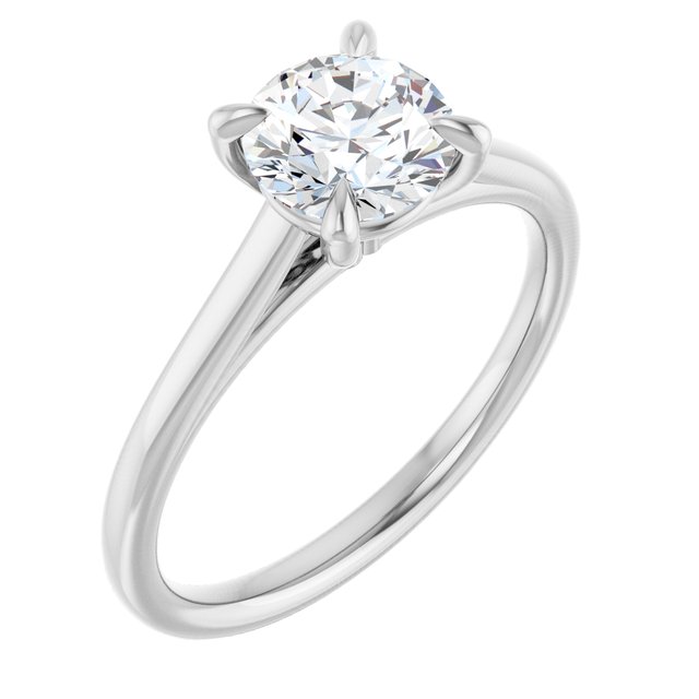 KORA Solitaire Round Engagement Ring - Platinum - View 1