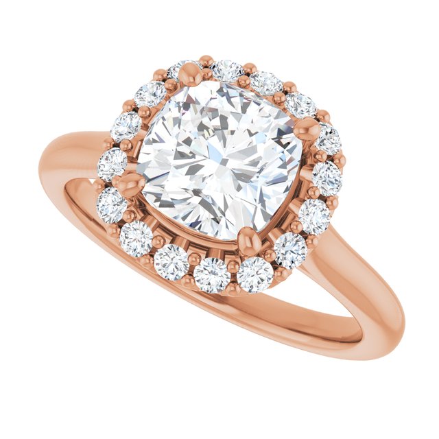 KOURTNEY Halo Cushion Engagement Ring - 18K Rose Gold - View 5