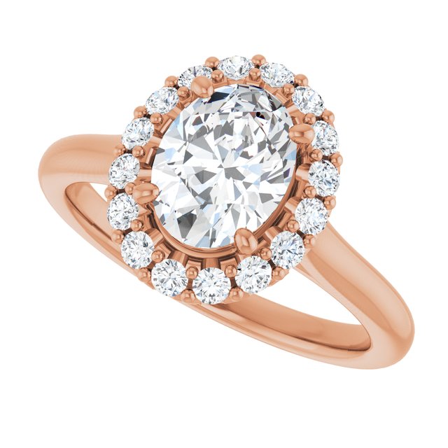 KOURTNEY Halo Oval Engagement Ring - 18K Rose Gold - View 5