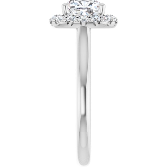 KOURTNEY Halo Cushion Engagement Ring - Platinum - View 4