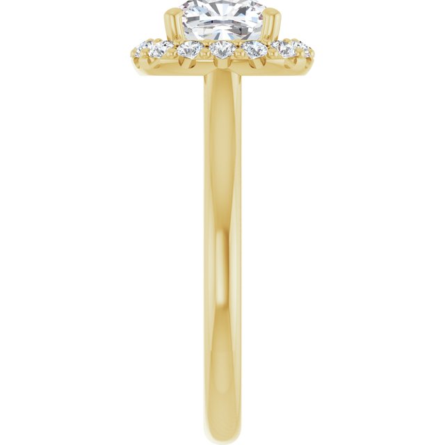 KOURTNEY Halo Cushion Engagement Ring - 18K Yellow Gold - View 4