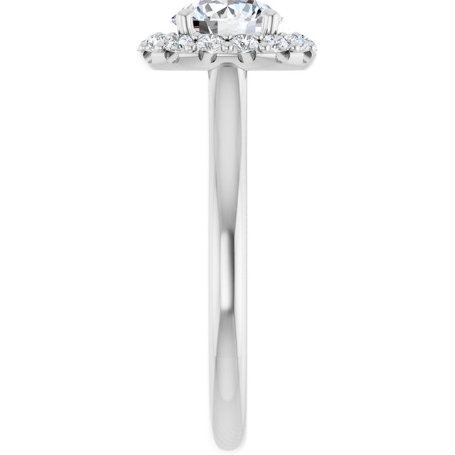 KOURTNEY Halo Round Engagement Ring - Platinum - View 4