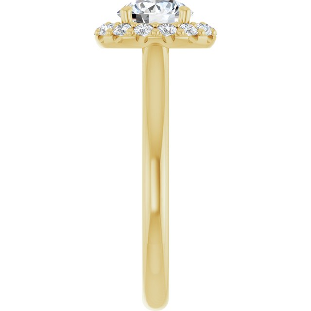 KOURTNEY Halo Round Engagement Ring - 18K Yellow Gold - View 4