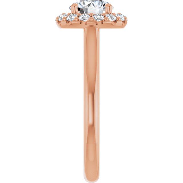 KOURTNEY Halo Round Engagement Ring - 18K Rose Gold - View 4