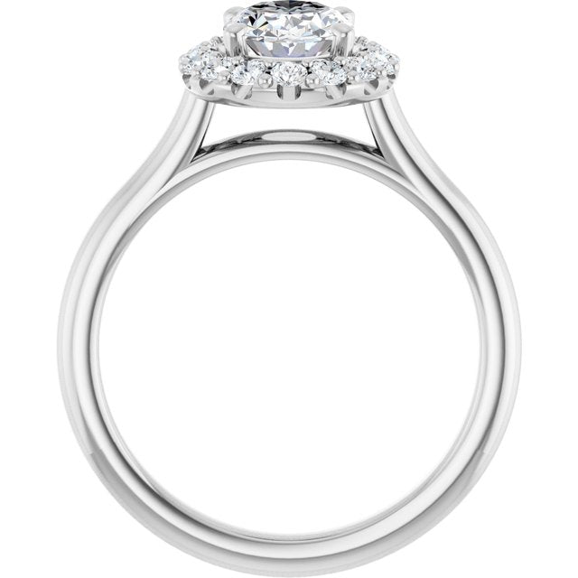 KOURTNEY Halo Oval Engagement Ring - Platinum - View 2