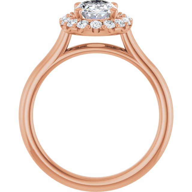 KOURTNEY Halo Oval Engagement Ring - 18K Rose Gold - View 2