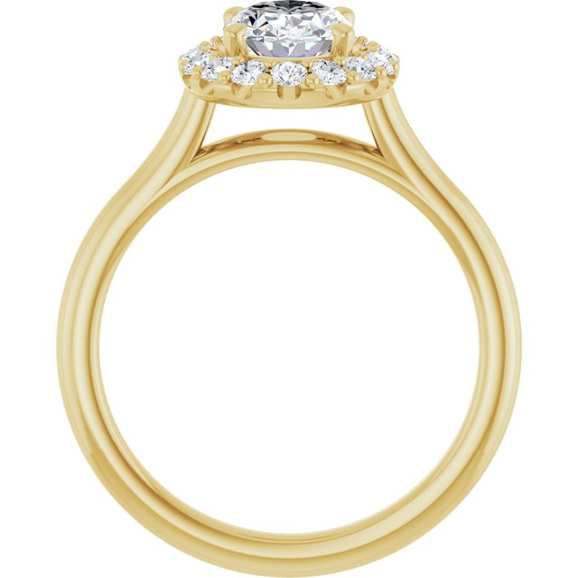 KOURTNEY Halo Oval Engagement Ring - 18K Yellow Gold - View 2