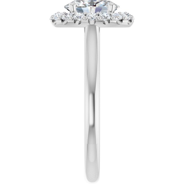 KOURTNEY Halo Oval Engagement Ring - Platinum - View 4