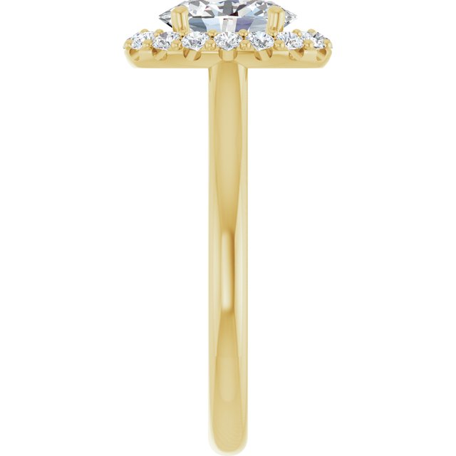 KOURTNEY Halo Oval Engagement Ring - 18K Yellow Gold - View 4