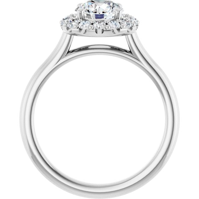 KOURTNEY Halo Round Engagement Ring - Platinum - View 2