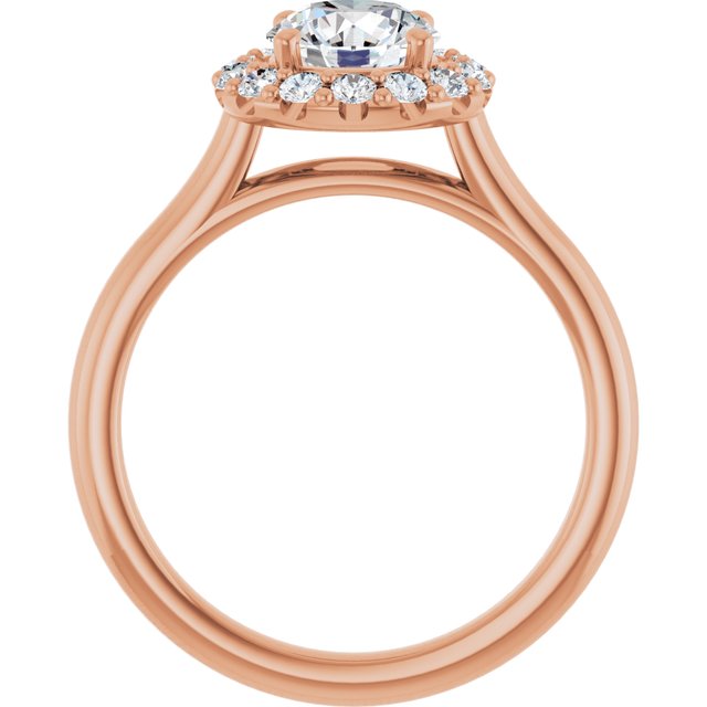 KOURTNEY Halo Round Engagement Ring - 18K Rose Gold - View 2
