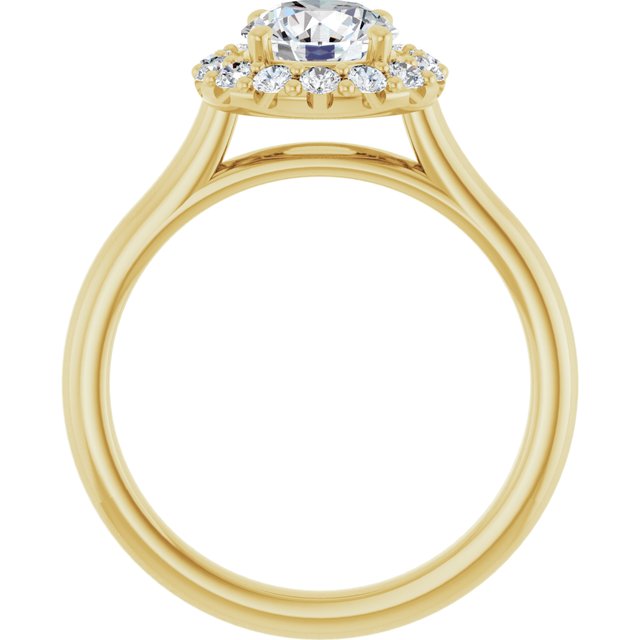 KOURTNEY Halo Round Engagement Ring - 18K Yellow Gold - View 2