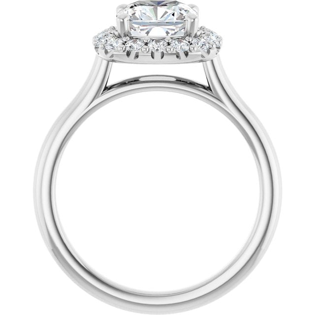 KOURTNEY Halo Cushion Engagement Ring - Platinum - View 2