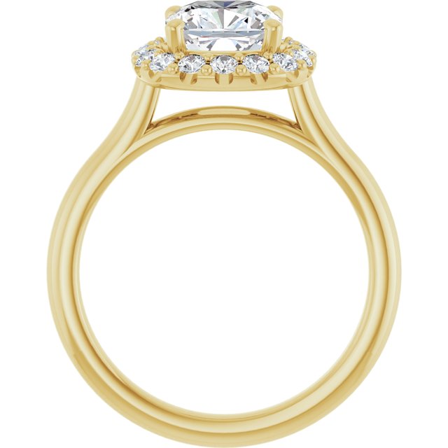 KOURTNEY Halo Cushion Engagement Ring - 18K Yellow Gold - View 2