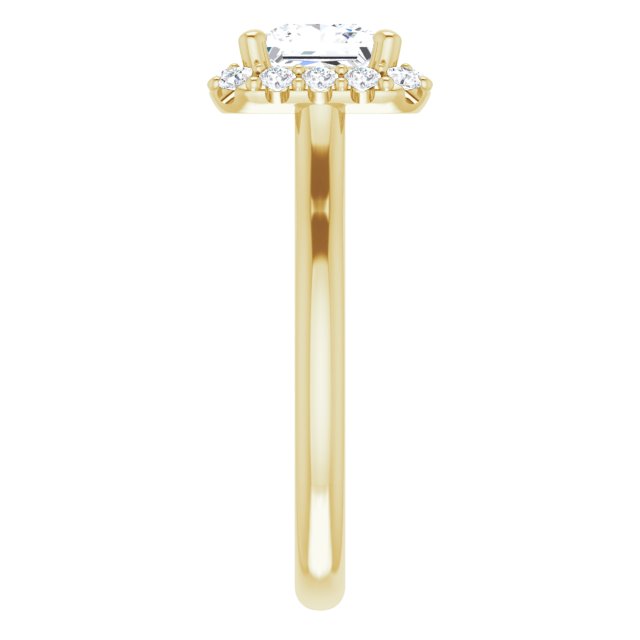 KOURTNEY Halo Square Engagement Ring - 18K Yellow Gold - View 4
