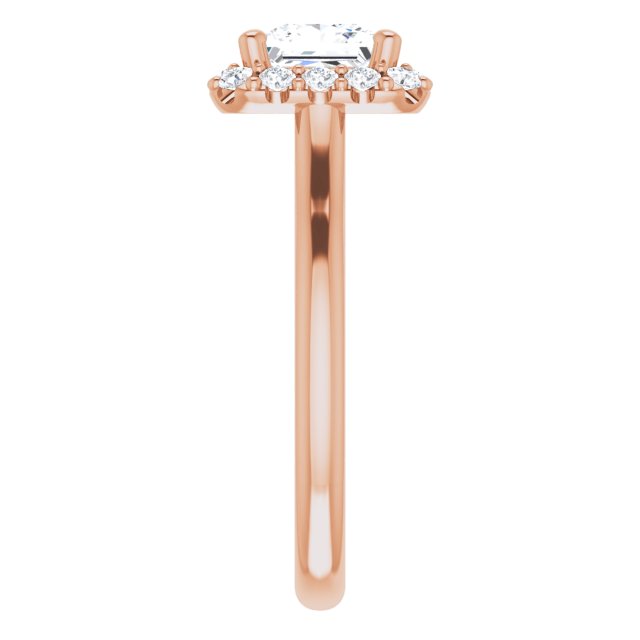 KOURTNEY Halo Square Engagement Ring - 18K Rose Gold - View 4