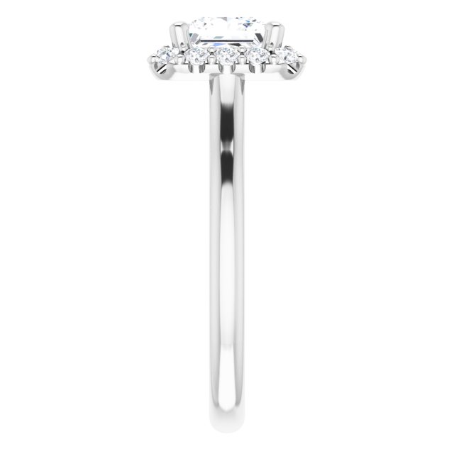 KOURTNEY Halo Square Engagement Ring - Platinum - View 4