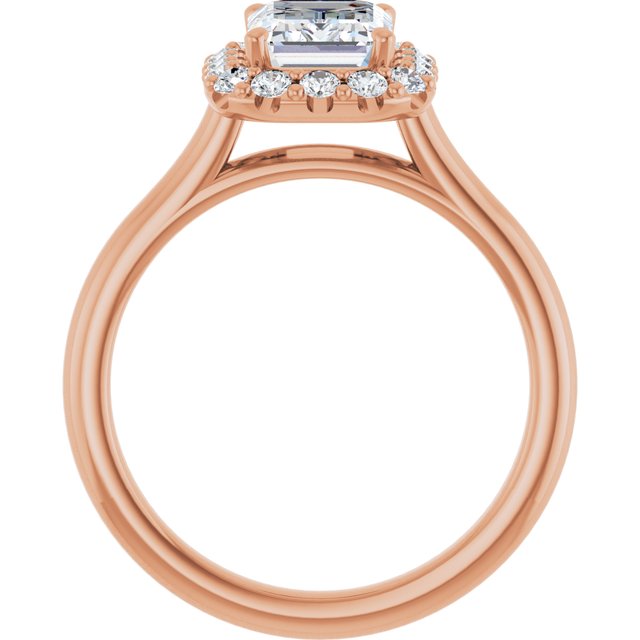 KOURTNEY Halo Emerald Engagement Ring - 18K Rose Gold - View 2