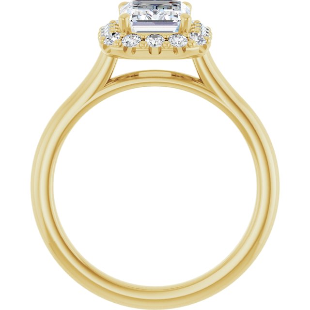 KOURTNEY Halo Emerald Engagement Ring - 18K Yellow Gold - View 2