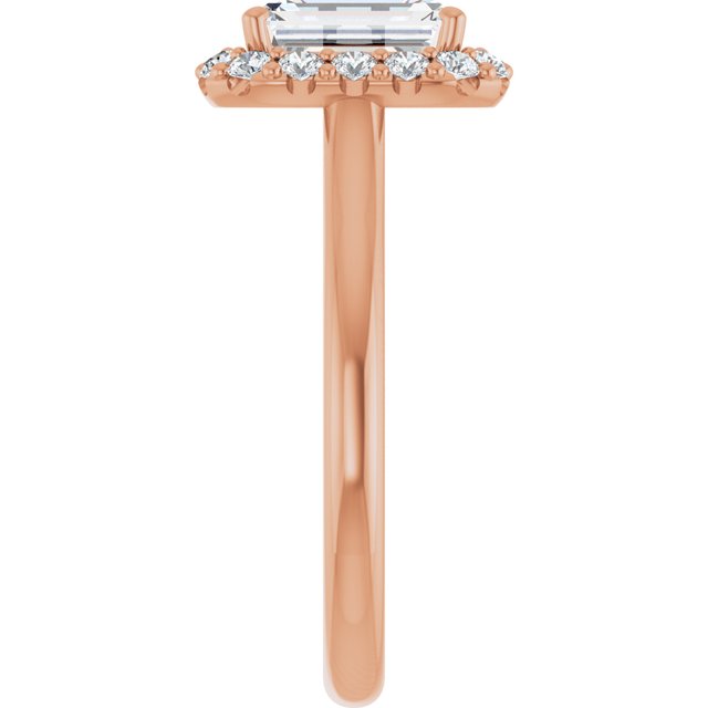 KOURTNEY Halo Emerald Engagement Ring - 18K Rose Gold - View 4