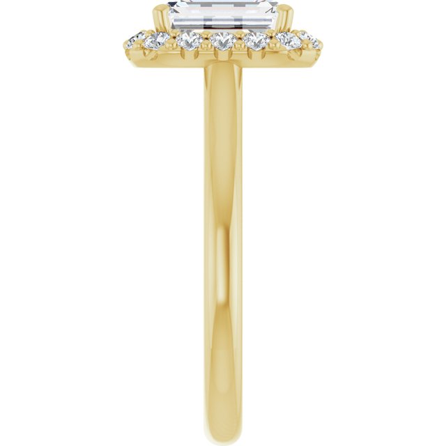 KOURTNEY Halo Emerald Engagement Ring - 18K Yellow Gold - View 4