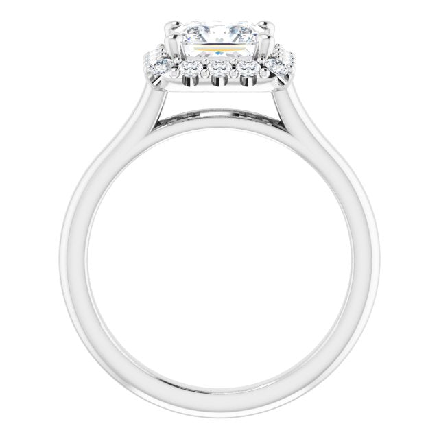KOURTNEY Halo Square Engagement Ring - Platinum - View 2
