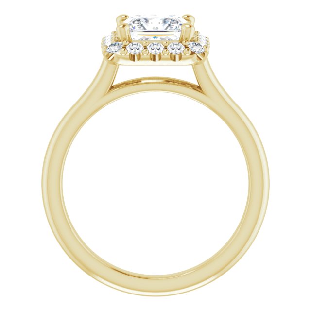KOURTNEY Halo Square Engagement Ring - 18K Yellow Gold - View 2