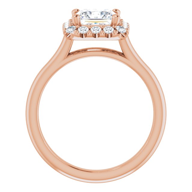KOURTNEY Halo Square Engagement Ring - 18K Rose Gold - View 2