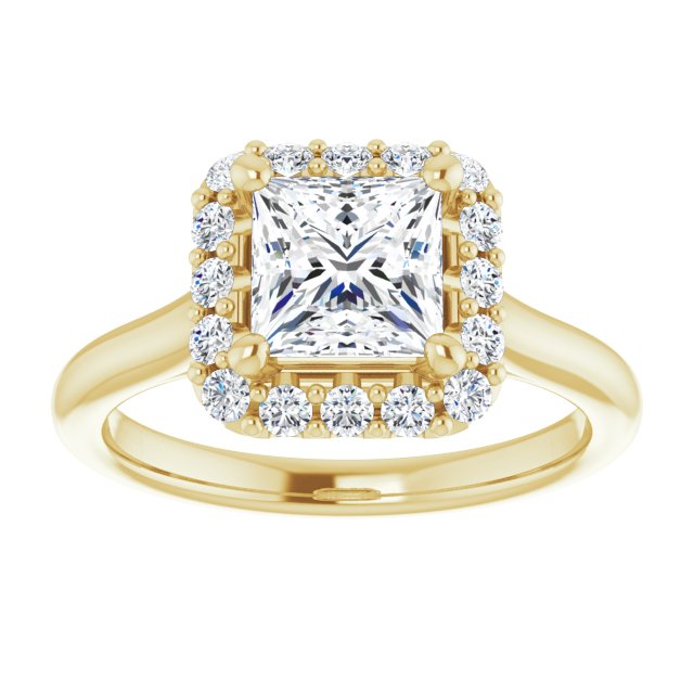 KOURTNEY Halo Square Engagement Ring - 18K Yellow Gold - View 3